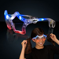 5 Day Custom Red White & Blue Flashing LED Star Sunglasses